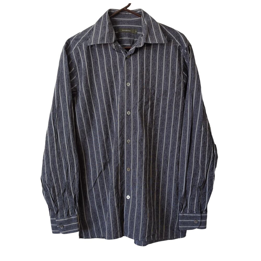 Ermenegildo Zegna Men's Button Down Dress Shirt Made in Italy Sz Medium Gray